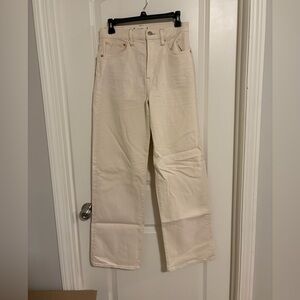 Women's Cream Stovepipe Jeans
